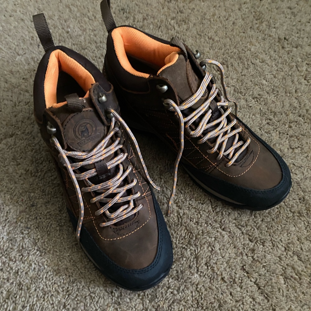 Brown and Orange Waterproof Elk Woods Men’s Hiking Shoes size 10.5 - Picture 4 of 9